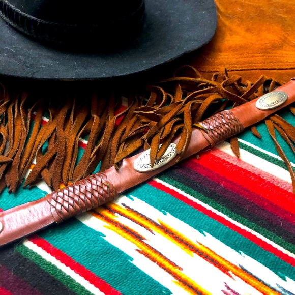 Vintage Leather Concho Belt - Picture 5 of 7